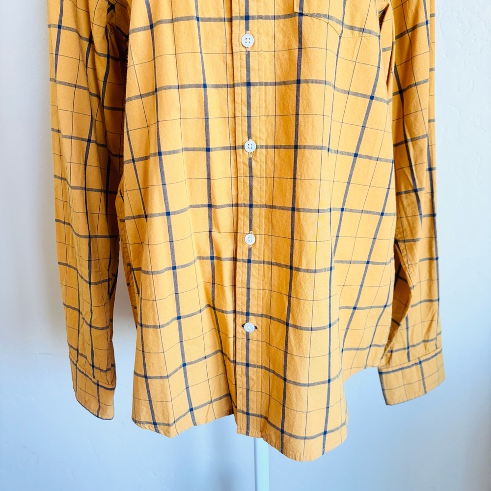 GAP Men's Mustard Plaid Button-Down Shirt NWT - Picture 5 of 12